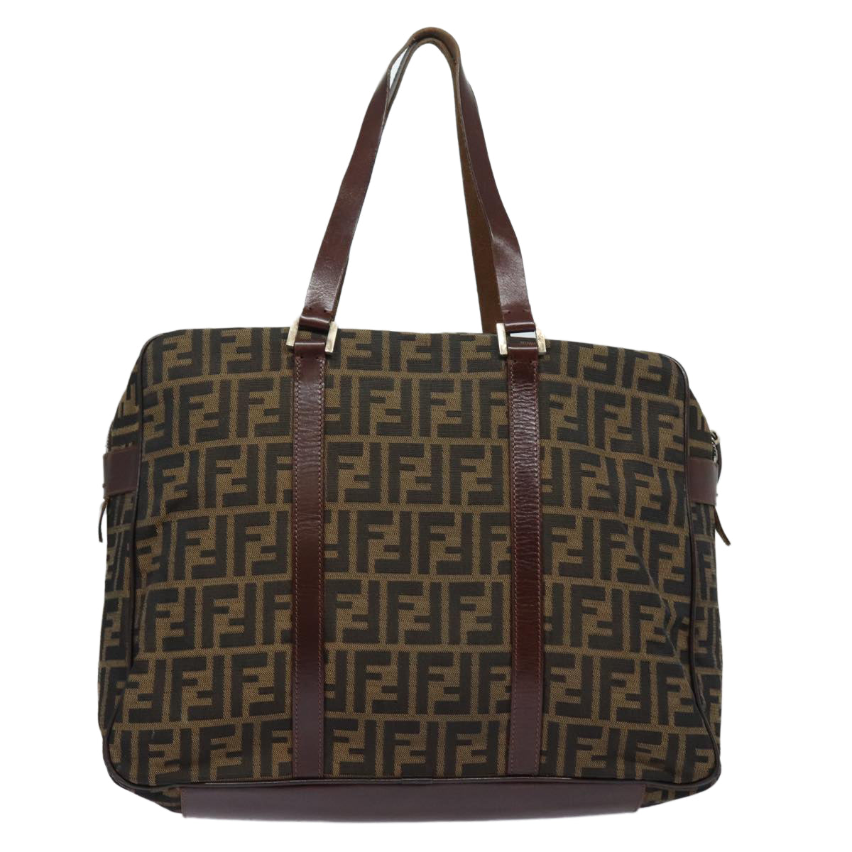 FENDI Zucca Canvas Tote Bag Brown Blackbs15989