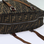 FENDI Zucca Canvas Tote Bag Brown Blackbs15989