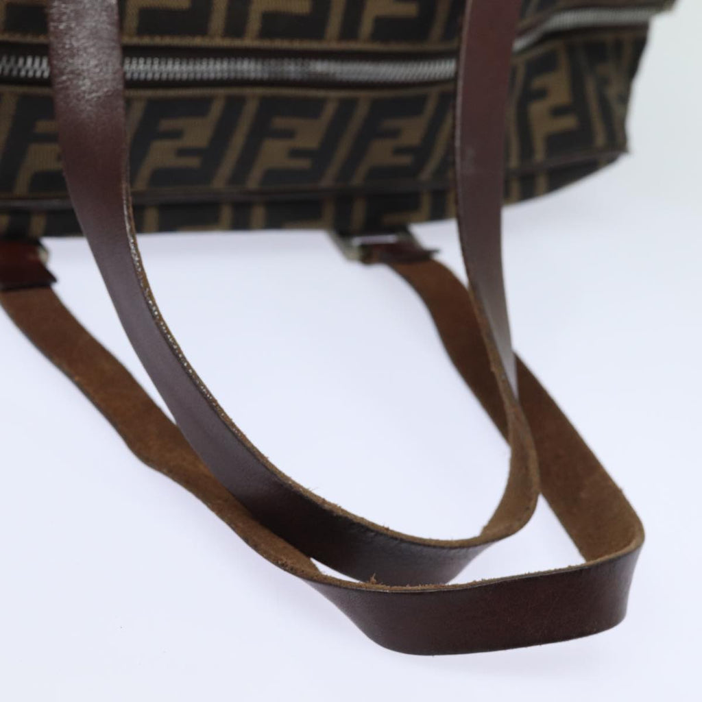 FENDI Zucca Canvas Tote Bag Brown Blackbs15989