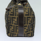FENDI Zucca Canvas Hand Bag Brown Blackbs15990