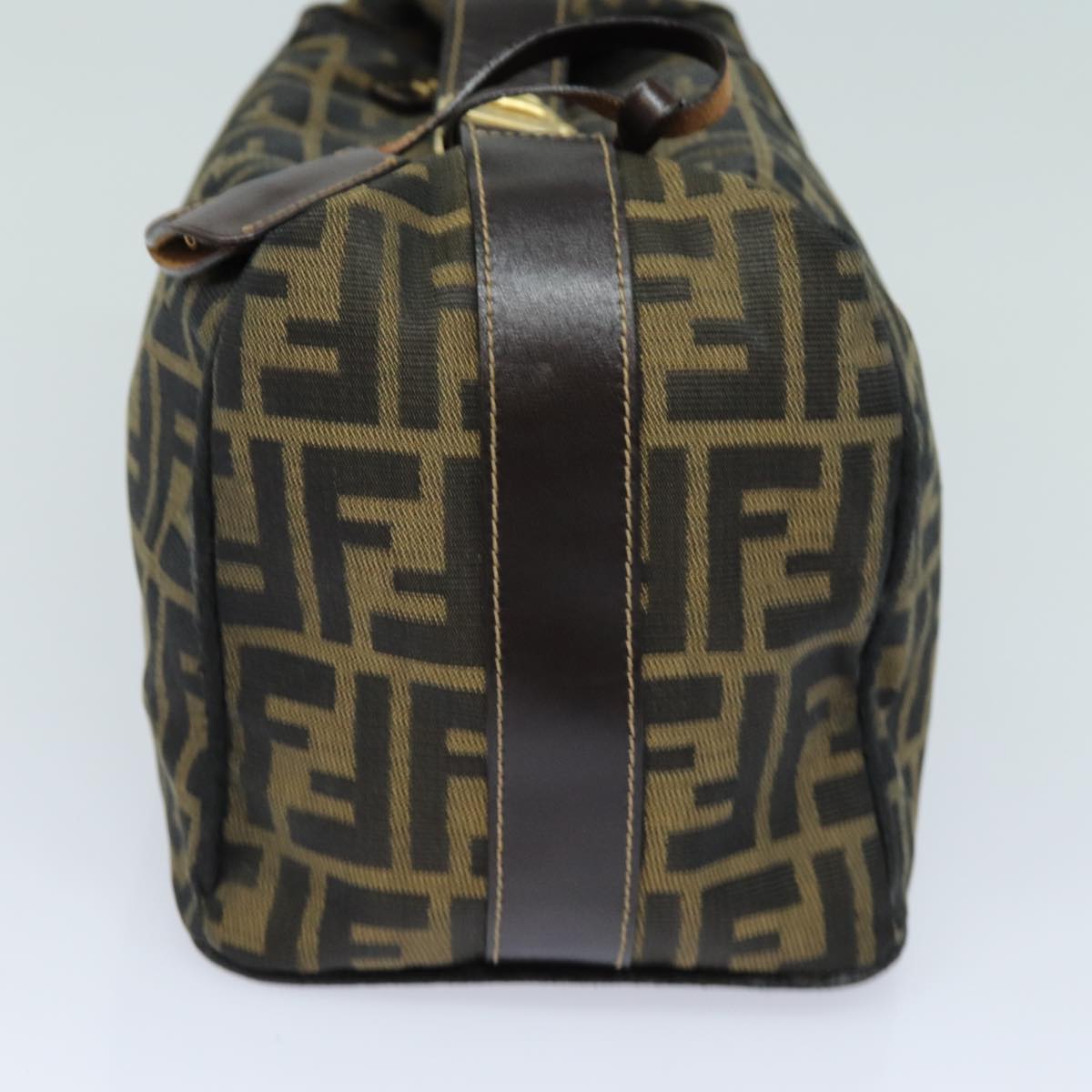 FENDI Zucca Canvas Hand Bag Brown Blackbs15990