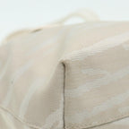 FENDI Hand Bag Canvas Leather Whitebs16007