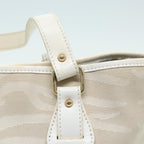 FENDI Hand Bag Canvas Leather Whitebs16007