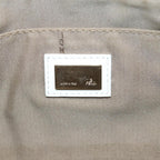 FENDI Hand Bag Canvas Leather Whitebs16007