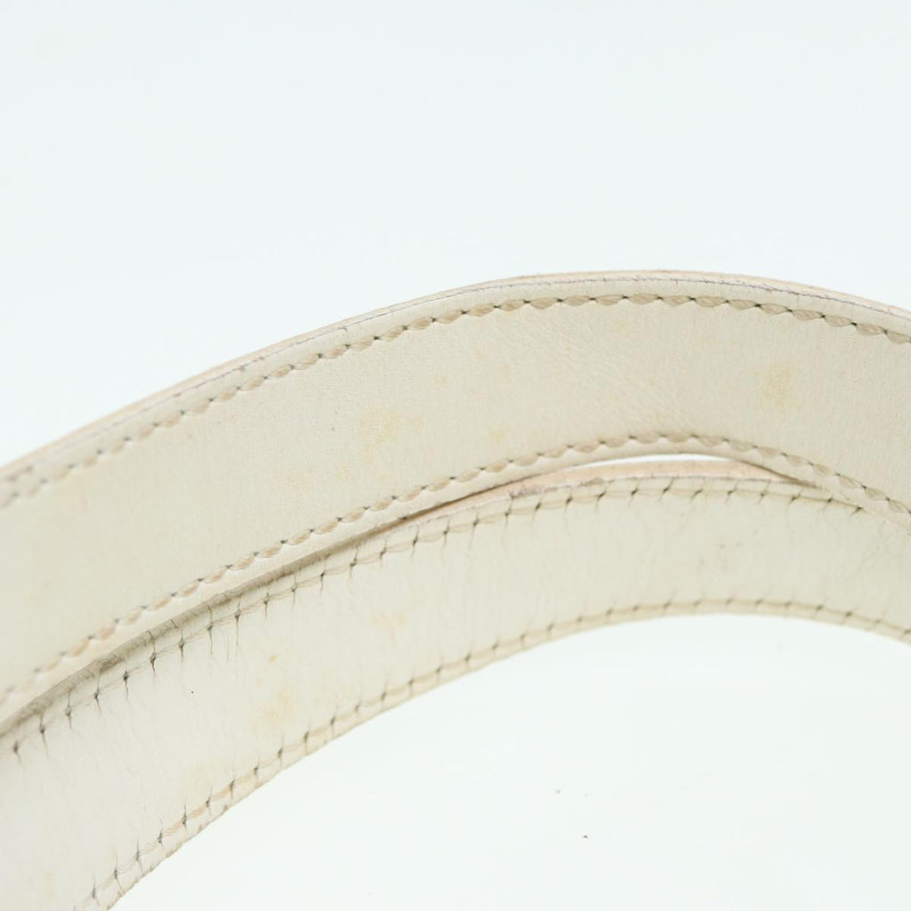 FENDI Hand Bag Canvas Leather Whitebs16007