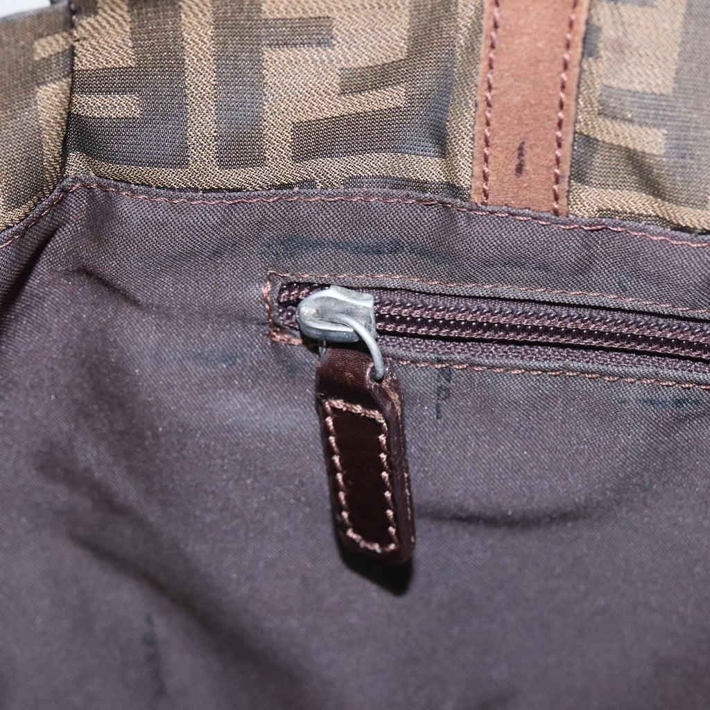 FENDI Zucca Canvas Tote Bag Brown Blackbs16071