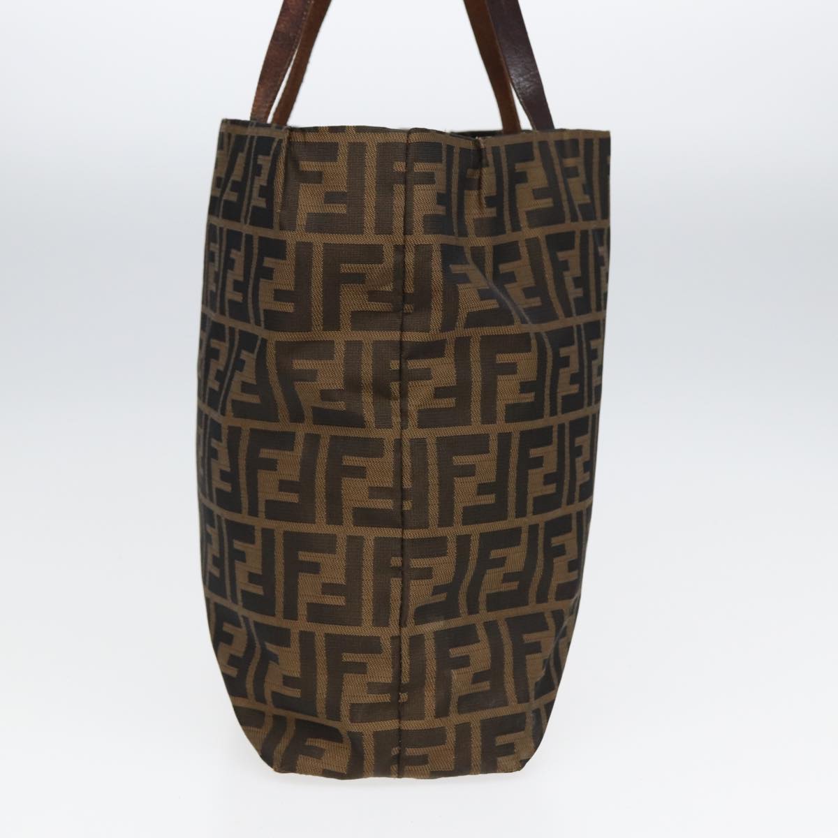FENDI Zucca Canvas Tote Bag Brown Blackbs16071