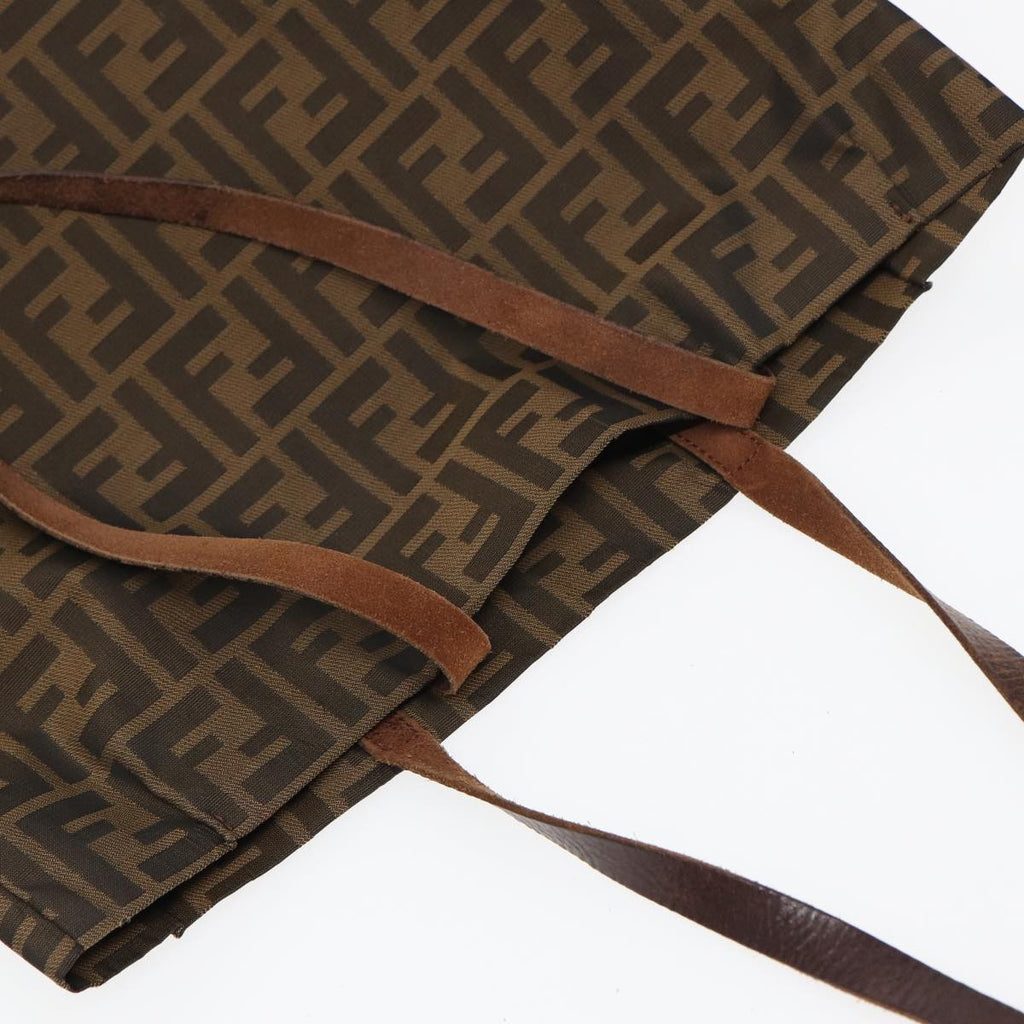 FENDI Zucca Canvas Tote Bag Brown Blackbs16071