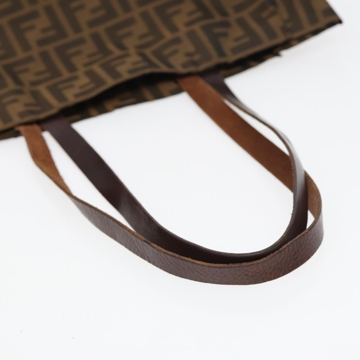 FENDI Zucca Canvas Tote Bag Brown Blackbs16071