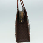 CELINE Macadam Canvas Hand Bag PVC Leather Black Brown Auth bs16151