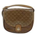 CELINE Macadam Canvas Shoulder Bag Beige Auth bs16179