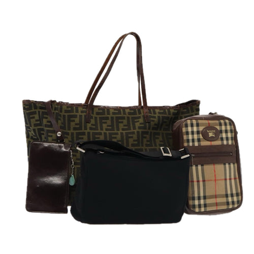 FENDI Burberry PRADA Tote Bag clutch 3Set Brown Blackbs16200
