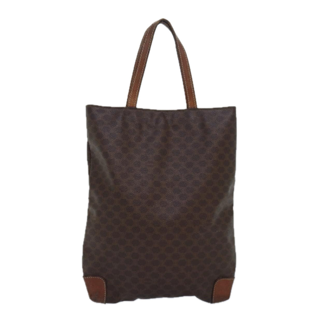 CELINE Macadam Canvas Hand Bag PVC Leather Brown Auth bs16230