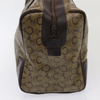 CELINE C Macadam Canvas Boston Bag PVC Leather Brown Auth bs16232