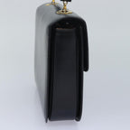 CELINE Circle Hand Bag Leather Black Auth bs16343