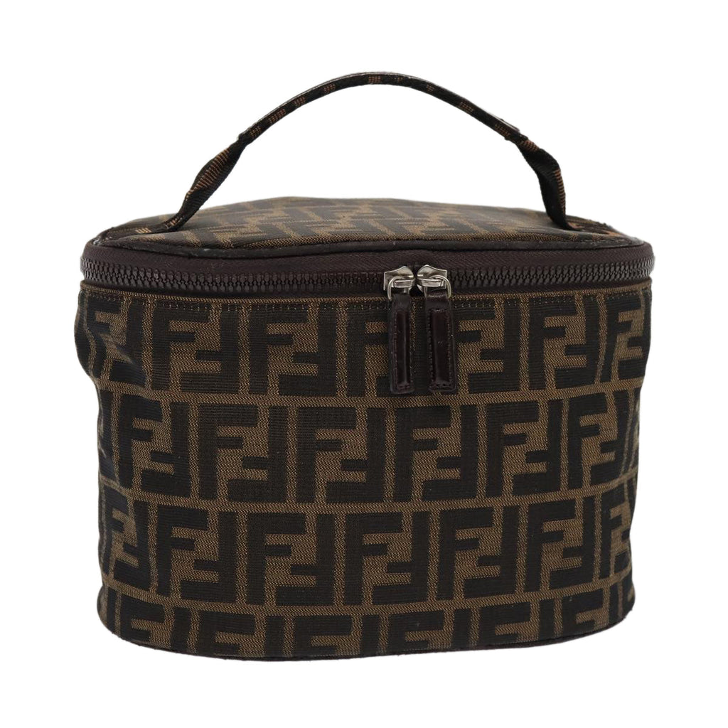 FENDI Zucca Canvas Vanity Pouch Brown Blackbs16396