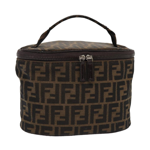FENDI Zucca Canvas Vanity Pouch Brown Blackbs16396