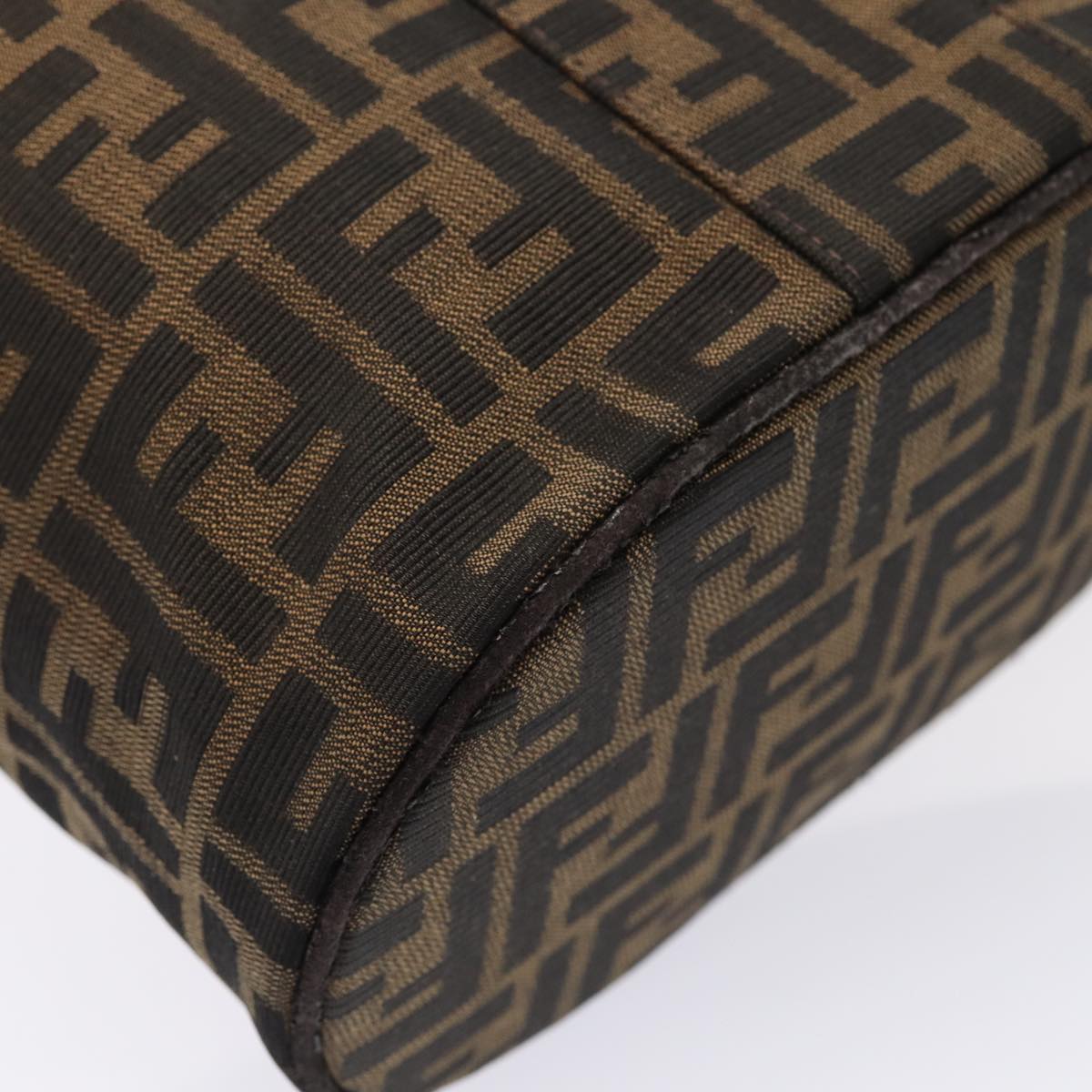 FENDI Zucca Canvas Vanity Pouch Brown Blackbs16396