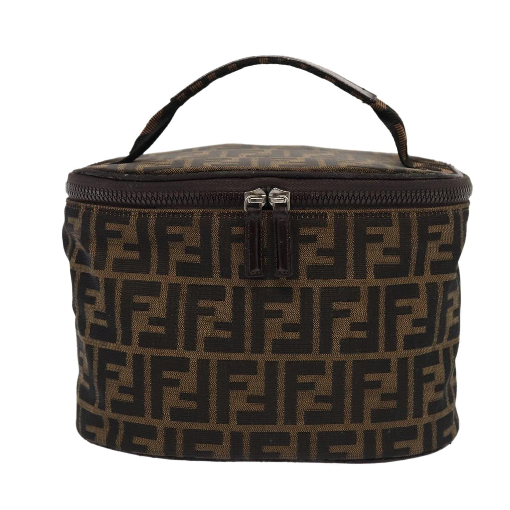 FENDI Zucca Canvas Vanity Pouch Brown Blackbs16396