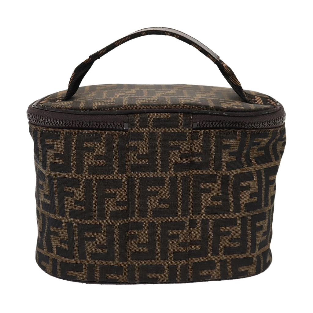 FENDI Zucca Canvas Vanity Pouch Brown Blackbs16396