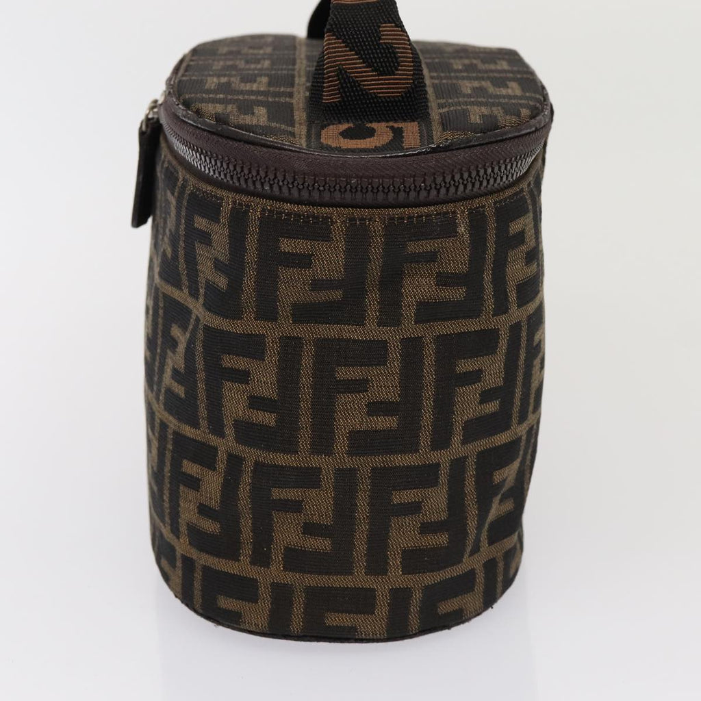 FENDI Zucca Canvas Vanity Pouch Brown Blackbs16396