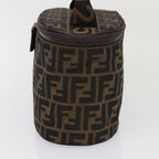 FENDI Zucca Canvas Vanity Pouch Brown Blackbs16396