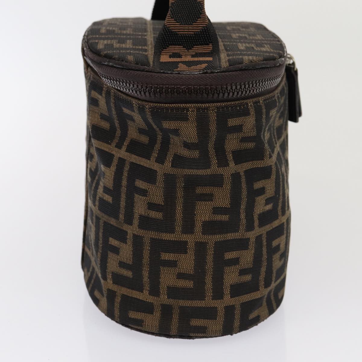 FENDI Zucca Canvas Vanity Pouch Brown Blackbs16396