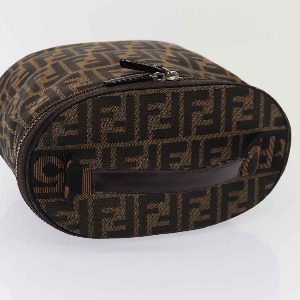 FENDI Zucca Canvas Vanity Pouch Brown Blackbs16396