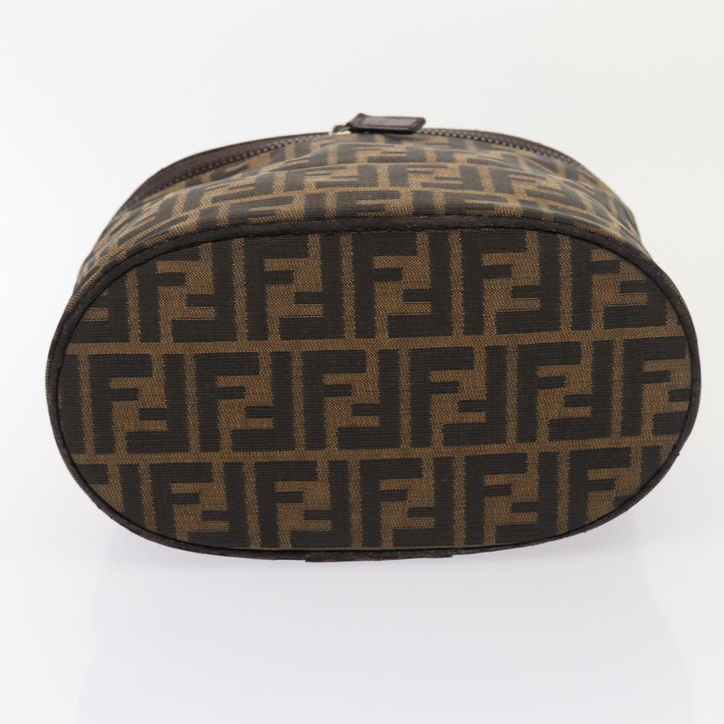FENDI Zucca Canvas Vanity Pouch Brown Blackbs16396