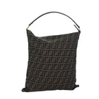 FENDI Zucca Canvas Shoulder Bag Brown Blackbs16397