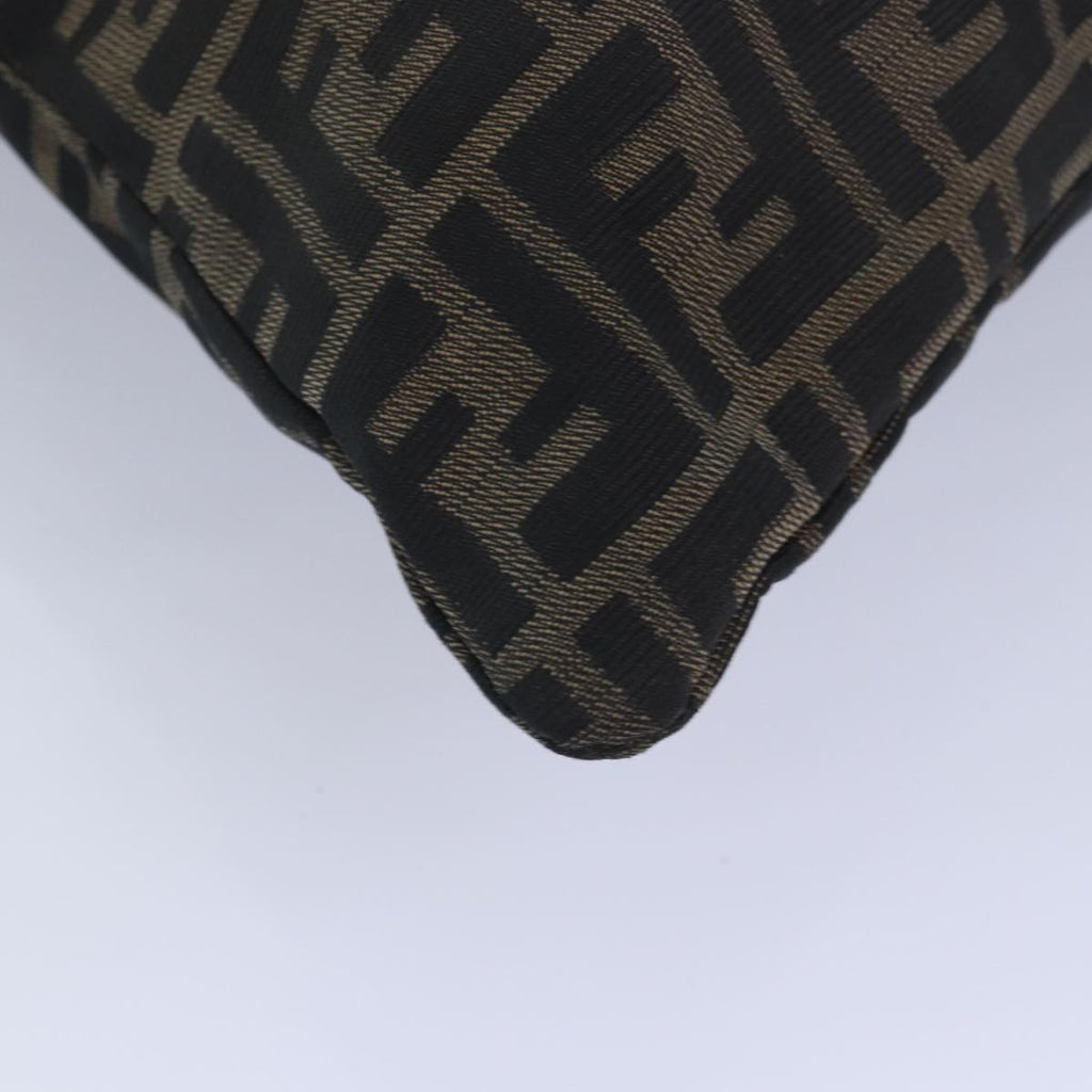 FENDI Zucca Canvas Shoulder Bag Brown Blackbs16397