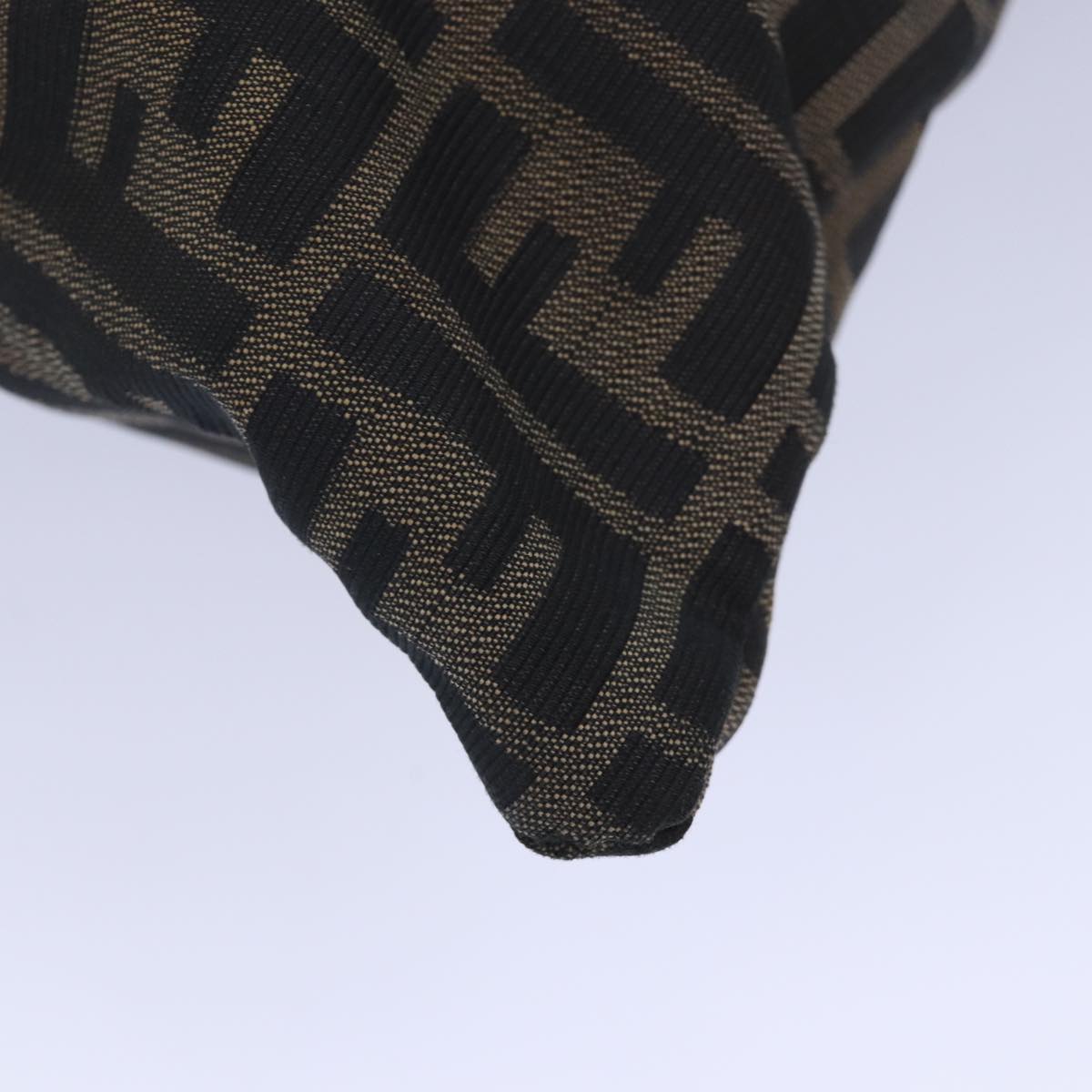 FENDI Zucca Canvas Shoulder Bag Brown Blackbs16397