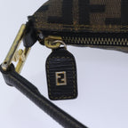 FENDI Zucca Canvas Shoulder Bag Brown Blackbs16397