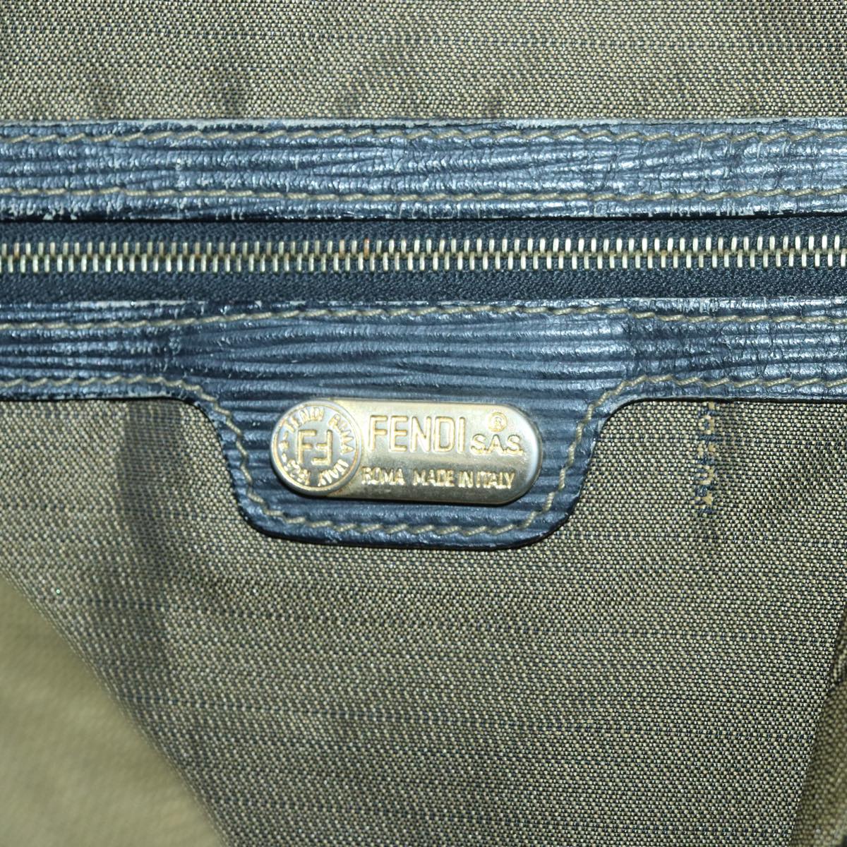 FENDI Zucca Canvas Shoulder Bag Brown Blackbs16397