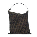 FENDI Zucca Canvas Shoulder Bag Brown Blackbs16397