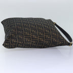 FENDI Zucca Canvas Shoulder Bag Brown Blackbs16397
