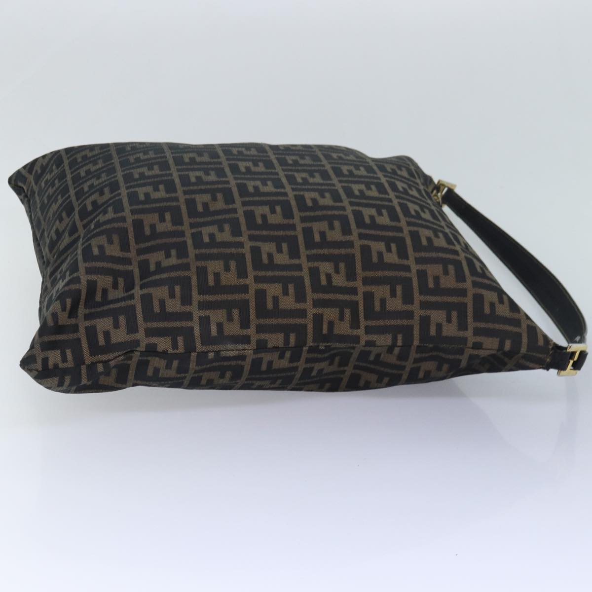 FENDI Zucca Canvas Shoulder Bag Brown Blackbs16397