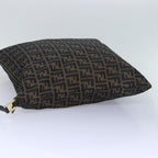 FENDI Zucca Canvas Shoulder Bag Brown Blackbs16397