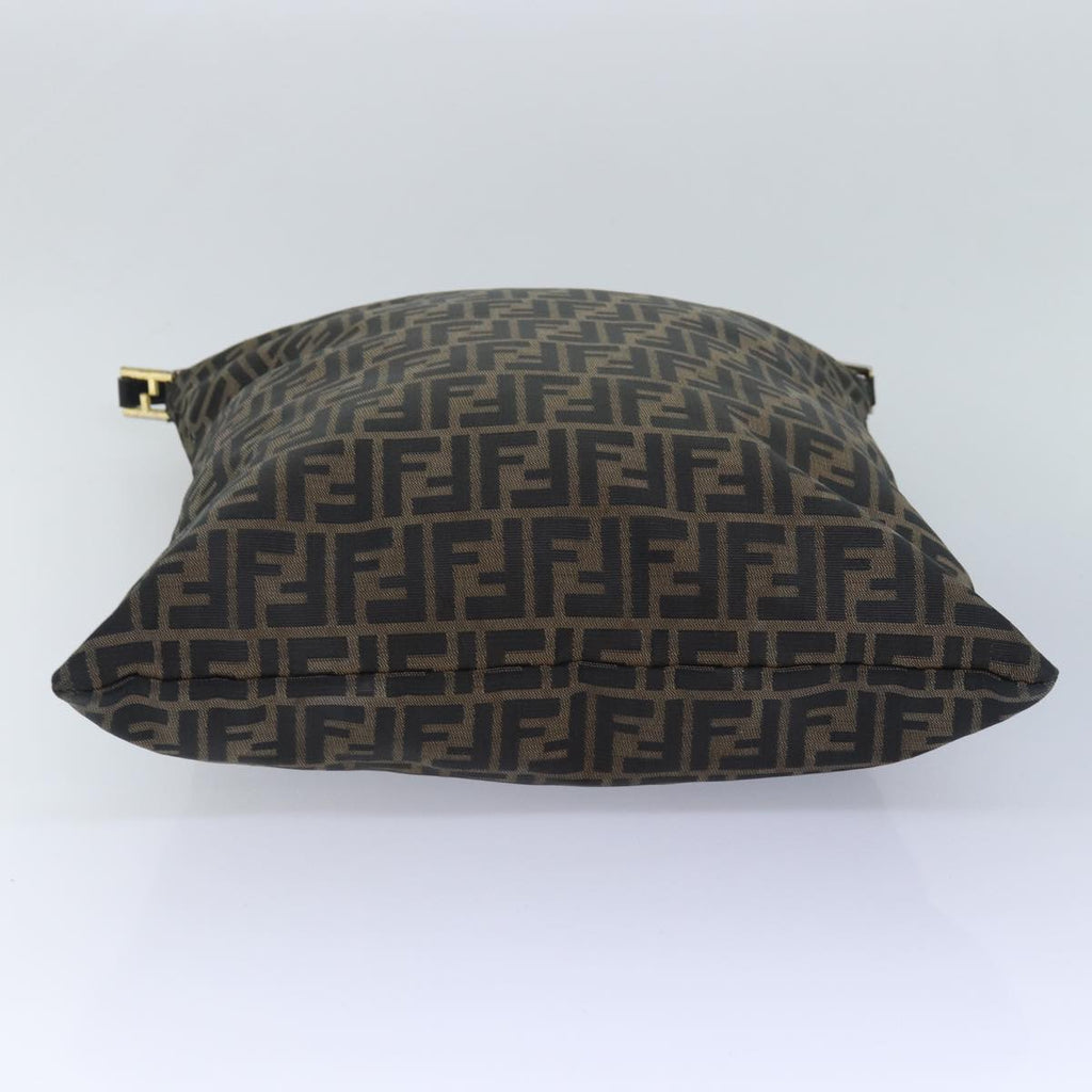 FENDI Zucca Canvas Shoulder Bag Brown Blackbs16397