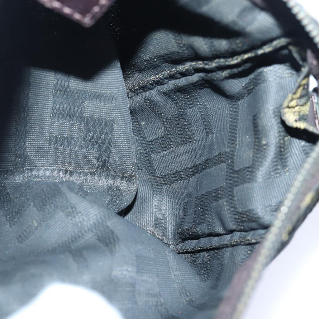 FENDI Zucca Canvas Pouch Brown Blackbs16772