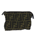 FENDI Zucca Canvas Pouch Brown Blackbs16772