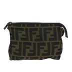 FENDI Zucca Canvas Pouch Brown Blackbs16772