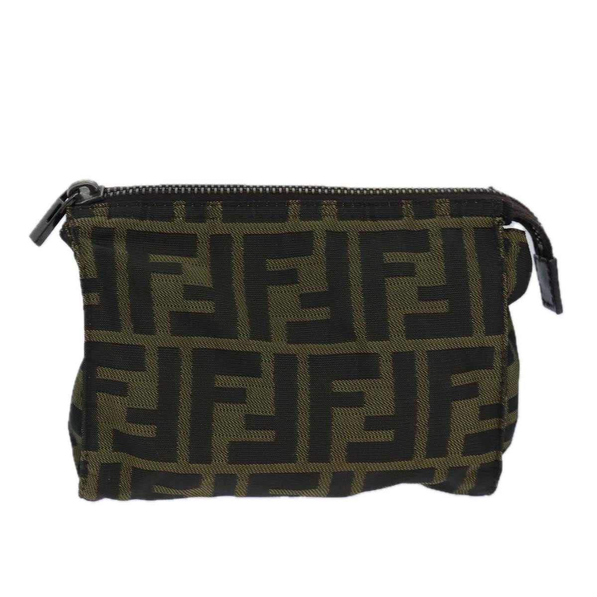 FENDI Zucca Canvas Pouch Brown Blackbs16772