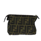 FENDI Zucca Canvas Pouch Brown Blackbs16772