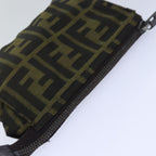 FENDI Zucca Canvas Pouch Brown Blackbs16772