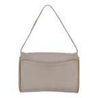 CELINE Hand Bag Leather Beige Auth bs16776