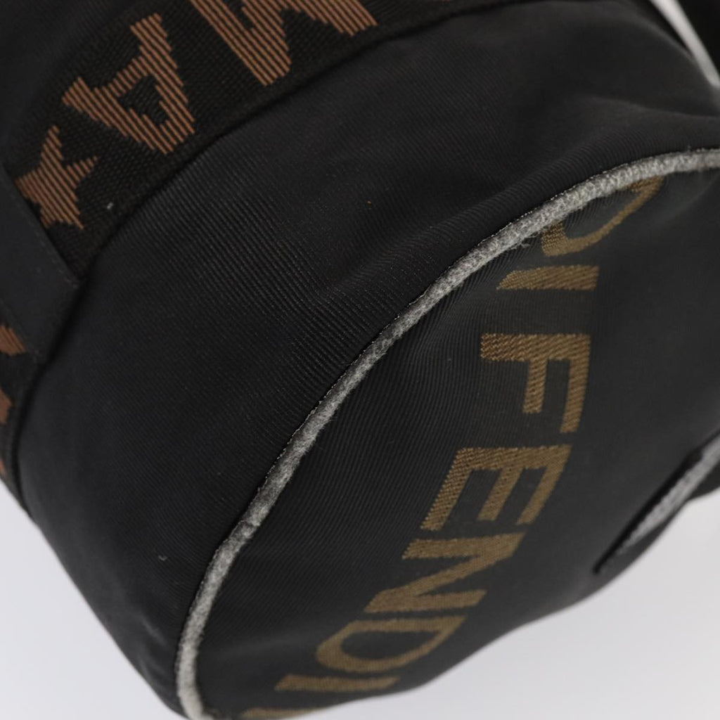 FENDI Hand Bag Canvas 2way Black Brownbs16831