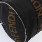 FENDI Hand Bag Canvas 2way Black Brownbs16831