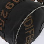 FENDI Hand Bag Canvas 2way Black Brownbs16831