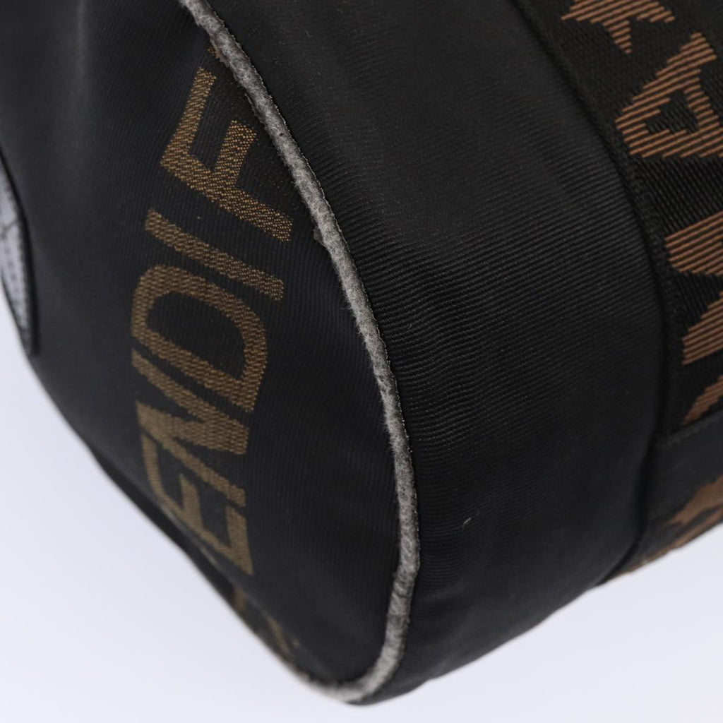 FENDI Hand Bag Canvas 2way Black Brownbs16831
